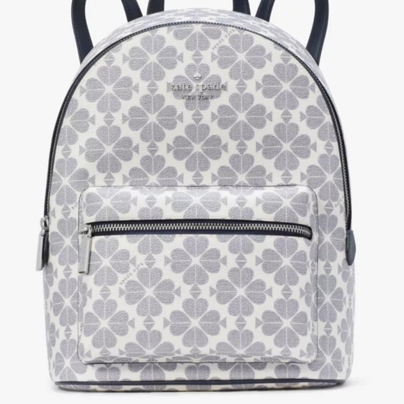 Kate Spade White and Gray Clover Backpack - Picture 3 of 6